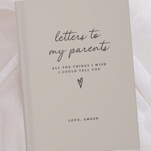 Cartas a mis padres Diario de duelo: cuaderno conmemorativo personalizado por la pérdida de un padre. Regalos de condolencias en el cielo. Recuerdo del duelo de papá y mamá.