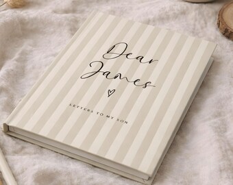 Letters To My Son Custom Stripe Notebook Dear Son Personalized Name Journal New Mom Gifts Birthday Letters Customized Baby Shower Present