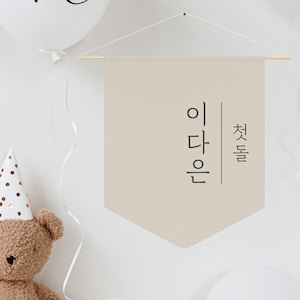 Korean Custom Name Banner- 돌잔치- 첫돌- Dohl- Doljanchi- Doljabi- 100 Days- 백일- Baek il-  First Birthday- Korean Name- Name Wall Hanging Banner