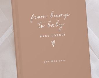 Bump to Baby Notebook- Pregnancy Journal- Personalized Baby Bump Journal- Pregnancy Gift- Pregnancy Diary-Baby Book- Custom Baby Shower Gift