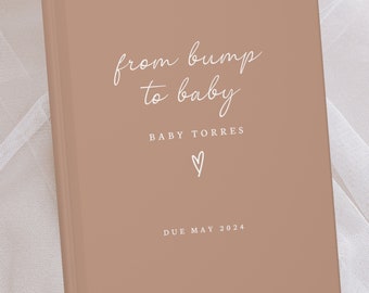 Bump to Baby Custom Notebook- Pregnancy Journal, Personalized Baby Bump Book, Pregnant Mom Gift, Pregnancy Diary Baby Book, Baby Shower Gift