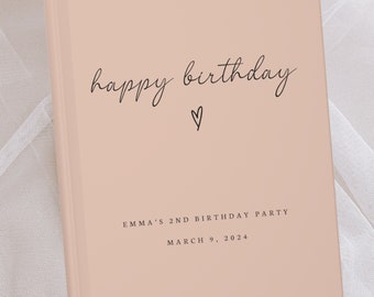 Happy Birthday Guest Book- Birthday Party Guestbook- Birthday Letter Notebook- Personalized Name- Custom Journal Gift- Memory Keepsake