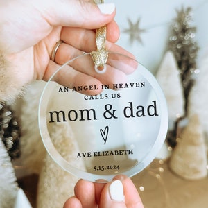 Child Loss Custom Glass Ornament- Miscarriage Stillbirth Baby Loss Memorial Gifts- Angel Mom Dad Sympathy Grief Gift- Infant Loss- In Heaven