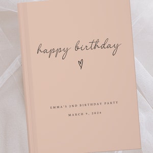 Libro de visitas de feliz cumpleaños- Libro de visitas de fiesta de cumpleaños- Cuaderno de cartas de cumpleaños- Nombre personalizado- Regalo de diario personalizado- Recuerdo de memoria