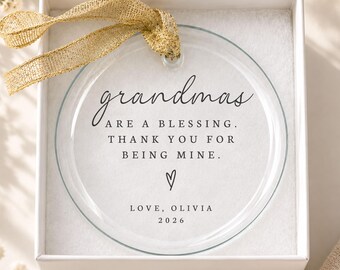 Personalized Grandma Ornament from Grandchild Custom Gift for Grandparents Grandmas Are A Blessing Thank You Appreciation Present Keepsake