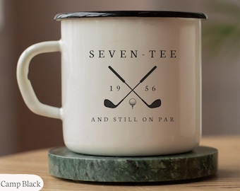70th Birthday Golf Mug- Seven-Tee And Still On Par Golf Birthday Gift Golfing Gift for Him Coffee Cup Tumbler Gifts Seventieth Bday Mugs