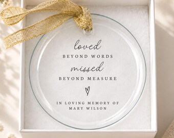 Custom Memorial Glass Ornament- Personalized Grief Remembrance Keepsake- In Loving Memory Ornaments- Mom Dad Loss Sympathy Condolence Gifts