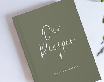 Personalized Recipe Book for Couples, Custom Family Cookbook, Cooking Journal Gift