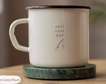 Dad Fishing Mug Birthday Gifts for New Dads Reel Cool Daddy Fishing Coffee Cup Gifts from Son Daughter Fathers Day Gift Fishing Lover Mugs