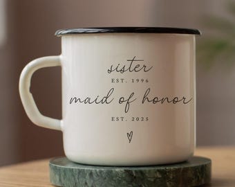 Maid of Honor Proposal Gift Sister Bridal Party Coffee Mug Matron of Honor MOH Custom Present Bridesmaid Personalized Wedding Party Gifts