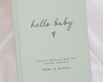 Baby Shower Guest Book- Hello Baby Journal- Custom Guest Book- Personalized Name Journal- Wishes for Baby- Advice for Parents- Baby Advice