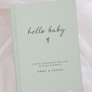 Baby Shower Guest Book- Hello Baby Journal- Custom Guest Book- Personalized Name Journal- Wishes for Baby- Advice for Parents- Baby Advice