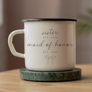 Maid of Honor Proposal Gift Sister Bridal Party Coffee Mug Matron of Honor MOH Custom Present Bridesmaid Personalized Wedding Party Gifts