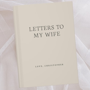 Cuaderno de cartas a mi esposa, libro para mi querida esposa, diario minimalista personalizado con nombre, regalos personalizados para esposa, cartas de mi esposo, regalo para el día de la boda