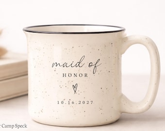 Custom Maid of Honor Proposal Gift Bridal Party Coffee Mug Matron of Honor MOH Present Bestie Bridesmaid Personalized Wedding Party Gifts