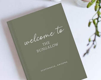 Libro de visitas de Airbnb - Libro de visitas de casas de alquiler - Libro de bienvenida - Libro de visitas de casas de vacaciones - Alquiler vacacional - VRBO - Regalo de inauguración de la casa - Iniciar sesión en el hotel