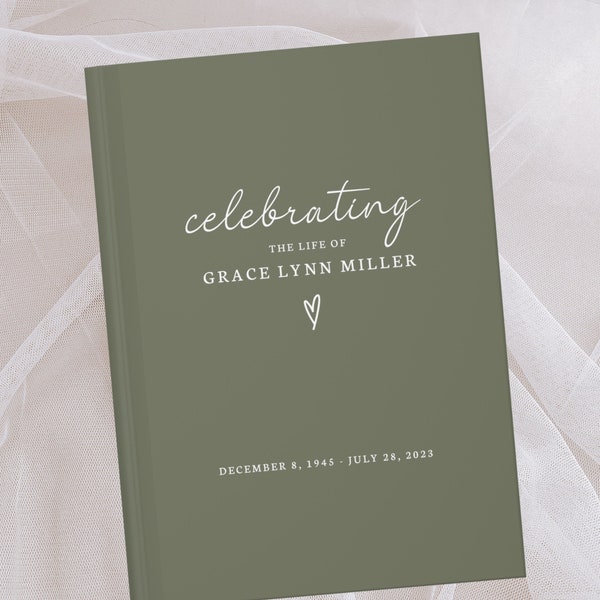 Funeral Guest Book Etsy