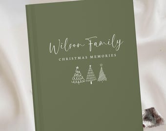 Libro personalizado de recuerdos navideños, recuerdo de tradición familiar, cuaderno personalizado para la primera Navidad del bebé, regalo de Navidad para los abuelos.