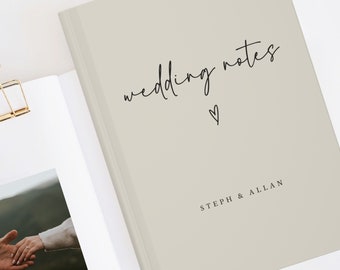 Wedding Notes Notebook- Little Notes For The Big Day- Engagement Gift- Bride Personalized Name Journal- Custom Journal Gift- Bridal Shower