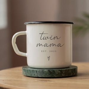 Twin Mama Personalized Mug Gift Mom of Twins Est 2025 2026 Custom Baby Shower Present First Time Twin Mom Keepsake Present Twin Baby Reveal