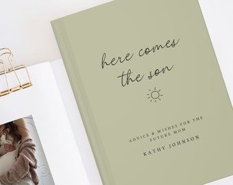 Libro degli ospiti dell'acquazzone per bambini - Ecco il figlio Decor - Boy Sonshine Baby Shower - Libro degli ospiti personalizzato Oh Boy - Regalo con nome personalizzato