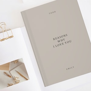 Reasons Why I Love You Notebook- Personalized Couple Book- Custom Couple Gifts- Love Notes Journal- Wedding Dating Anni Gift- Letters to You