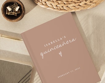 Libro degli ospiti per la Quinceañera - Libro degli ospiti per il compleanno della signorina Quince - Decorazioni per la festa di compleanno Quinceañera - Libro delle firme per la festa - Dolce 15° compleanno personalizzato