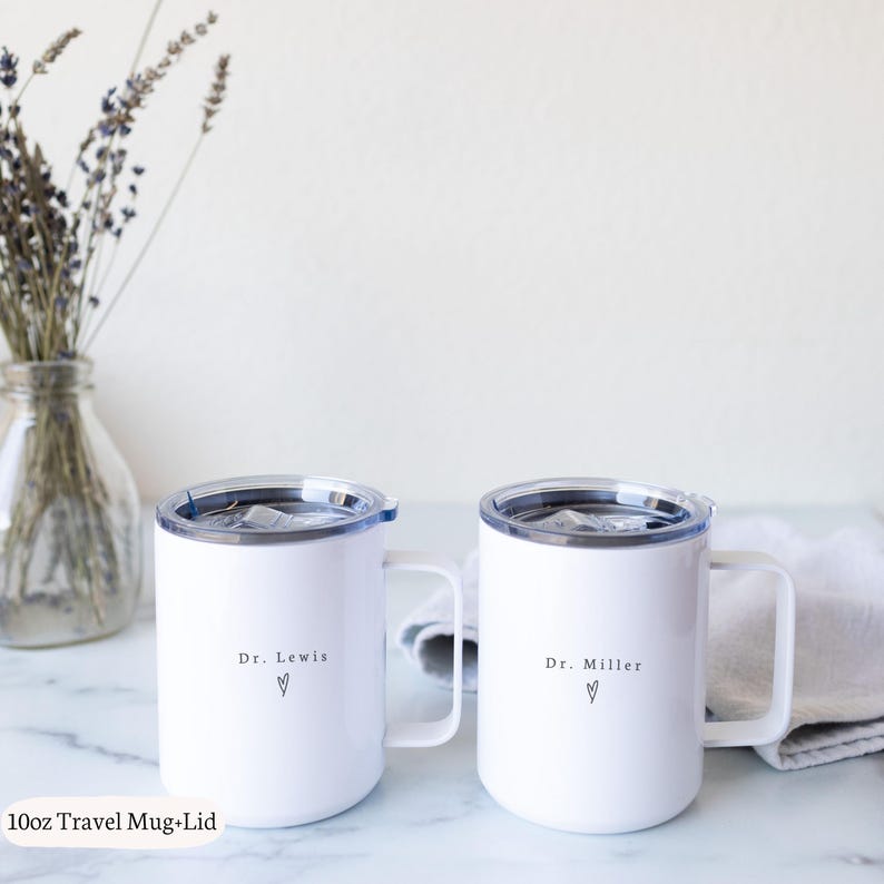 Custom Name Doctor Mug Personalized PHD Graduation Gift Med School Grad Present Doctorate Mug New DR Mug White Coat Ceremony Gifts For Her image 6