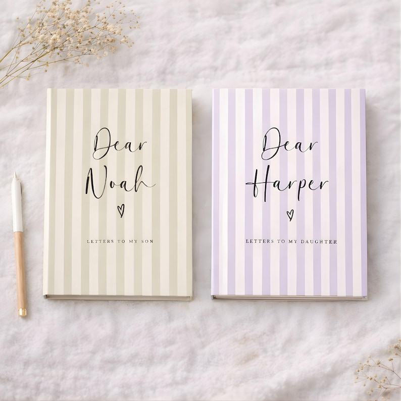 Letters to My Son Custom Stripe Notebook Dear Son Personalized Name ...