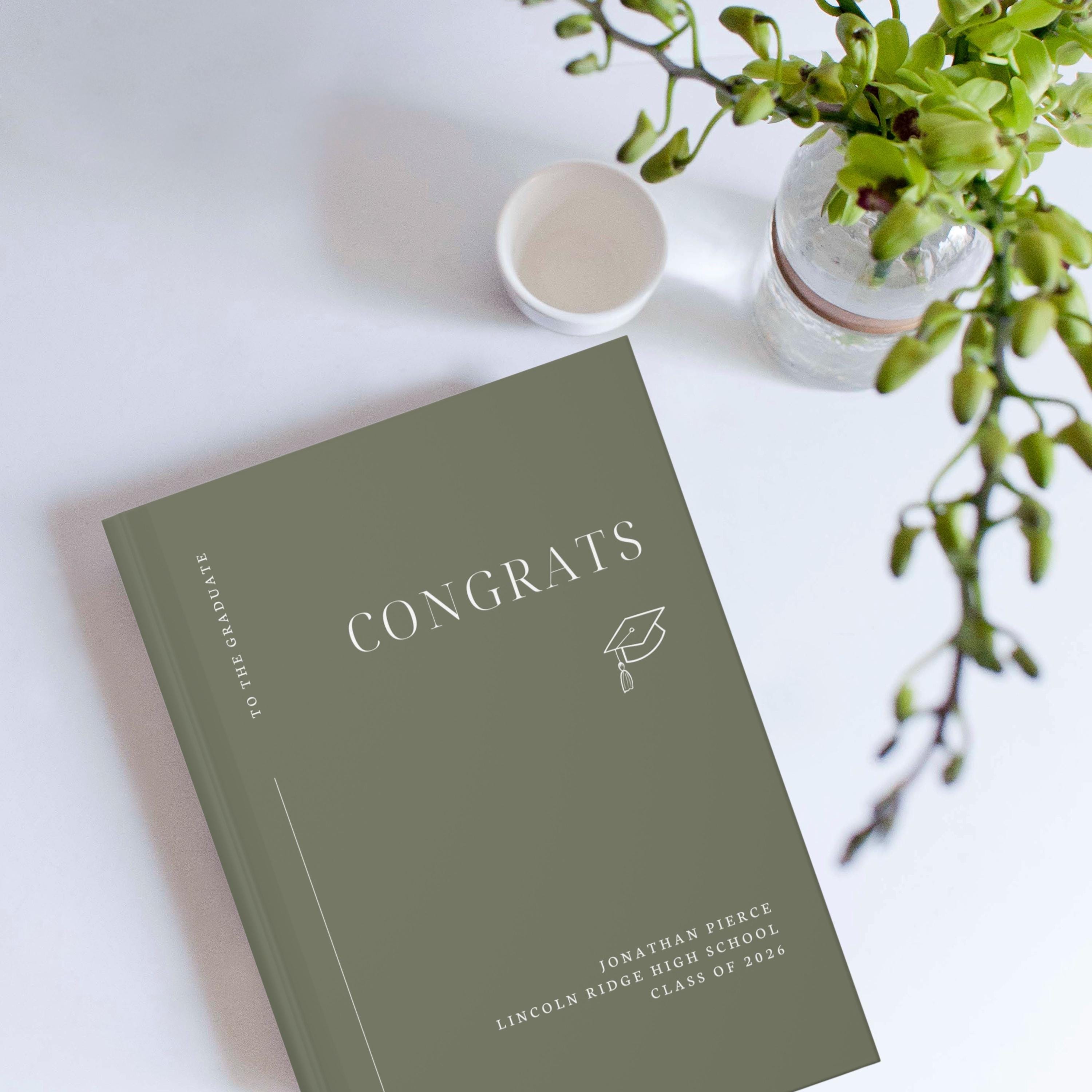 Custom Graduation Party Guest Book Congrats Grad Guestbook High School ...