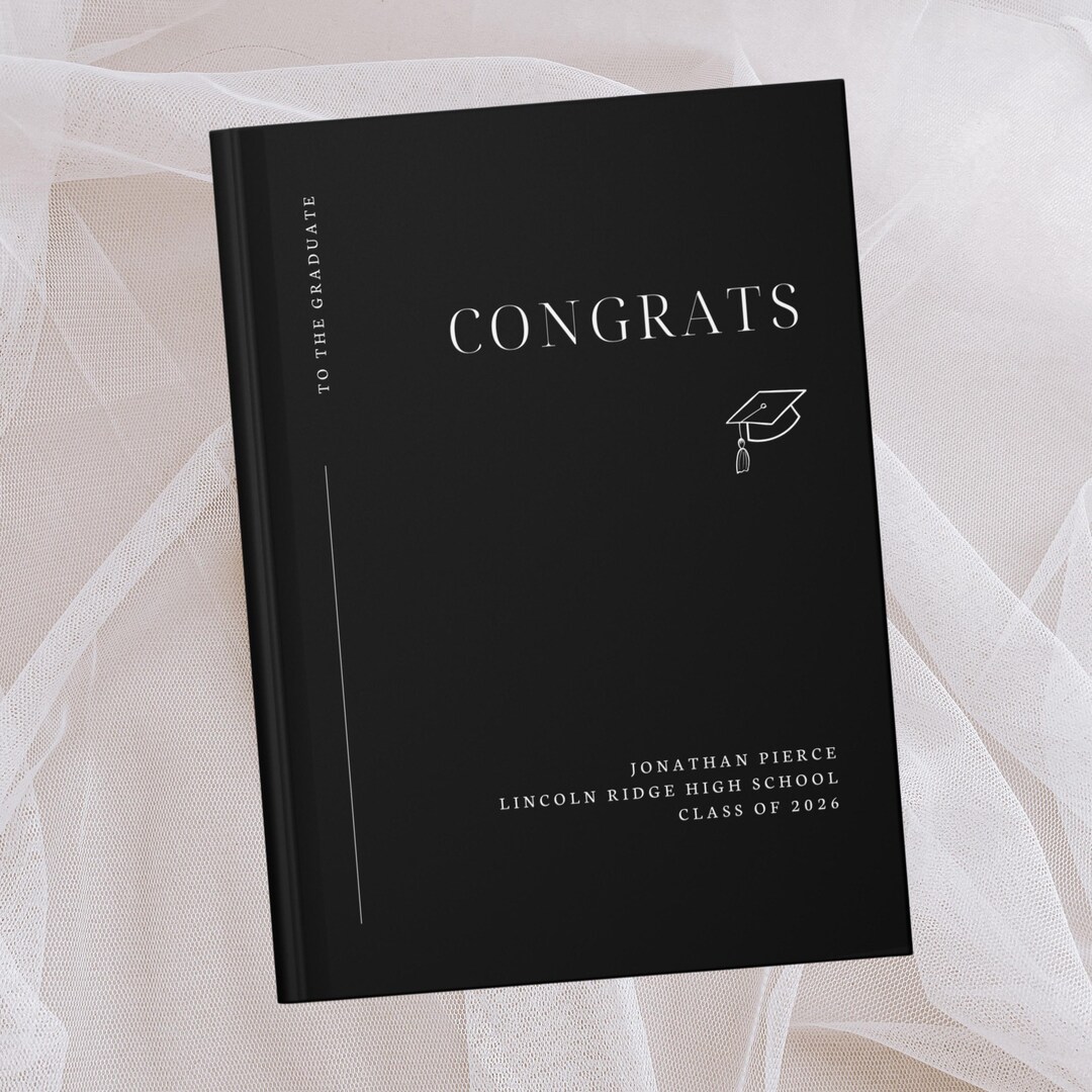 Custom Graduation Party Guest Book Congrats Grad Guestbook High School ...