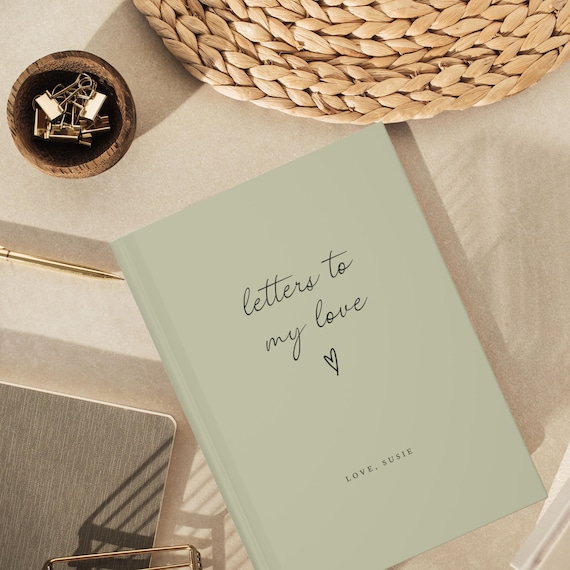 Letters To My Love Custom Notebook- Personalized Name Journal- Custom Wedding Anniversary Valentines Gift for Husband Wife- Gifts for Him