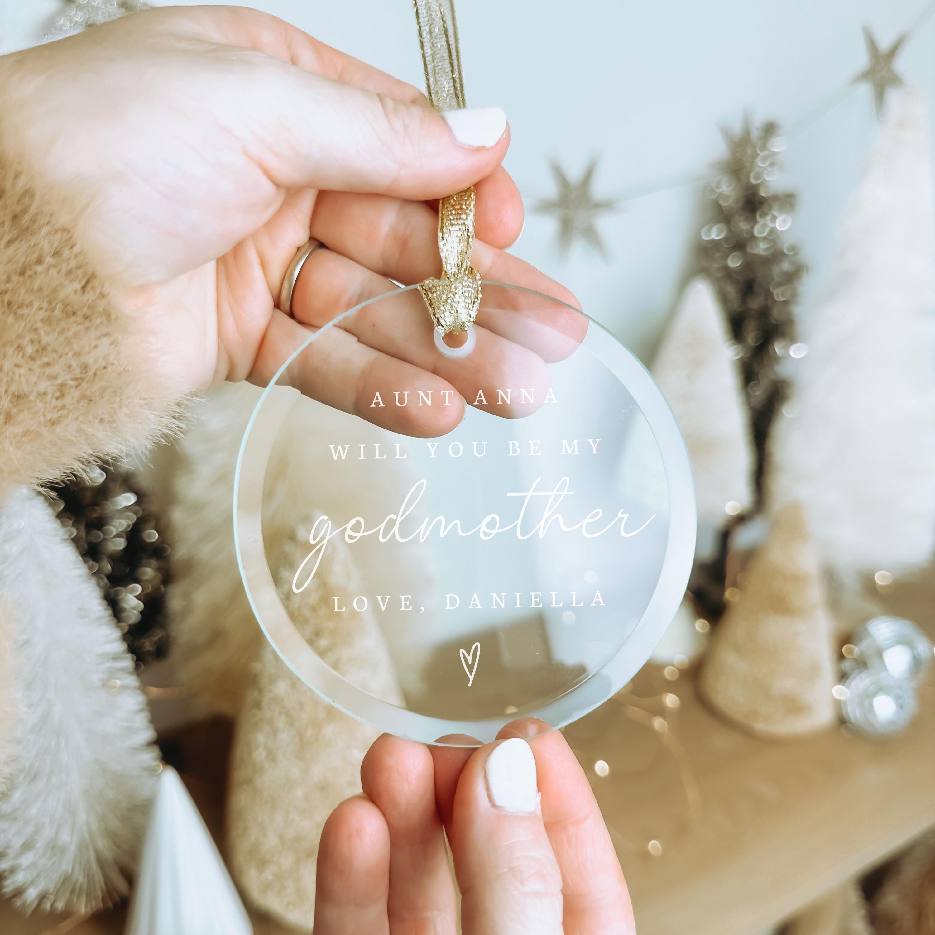 Adorno de vidrio personalizado para madrinas - Propuesta de madrina  personalizada - Anuncio de embarazo - Regalo para futuras madrinas -  Regalos para padrinos - Etsy México, image size:3000x3000