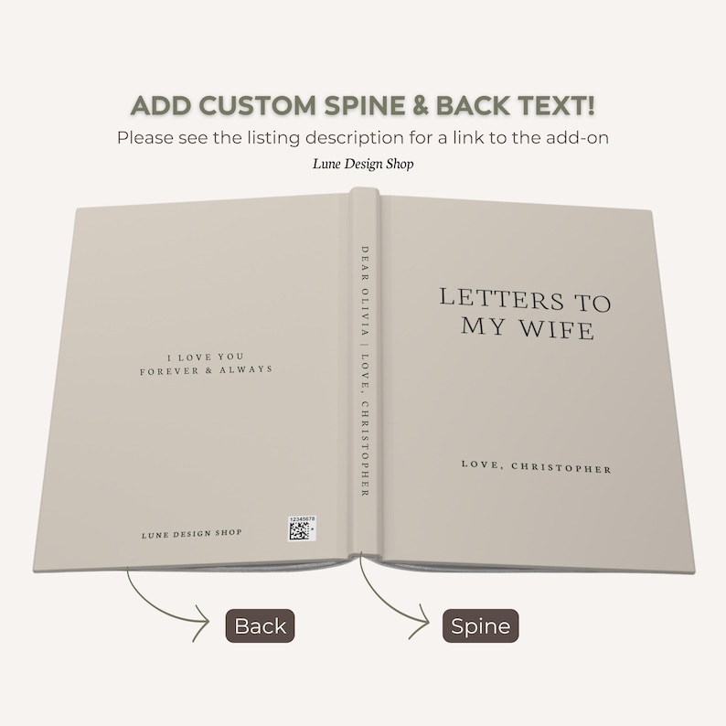 Letters to My Wife Notebook Dear Wife Book Minimal Personalized Name