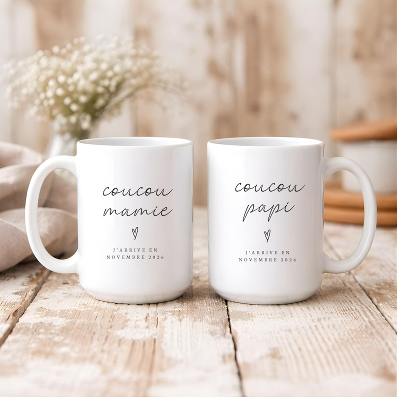 Custom French Baby Reveal Mug Coucou Mémé Annonce Surprise Grossesse Cadeau Mamie Future Maman Fête Prénatale Souvenir Idée Cadeau Famille image 5