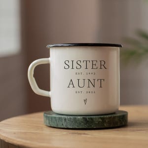Taza personalizada para tías Regalo para anunciar el embarazo de la nueva tía Futuras tías Est. 2026 2027 Regalos personalizados para revelar el bebé de la hermana de la tía Promocionado