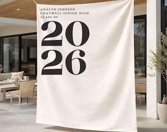 Custom Graduation Party Backdrop Personalized Congrats Grad Banner Graduate Photo Sign Decor Class of 2026 High School College Grad Gifts