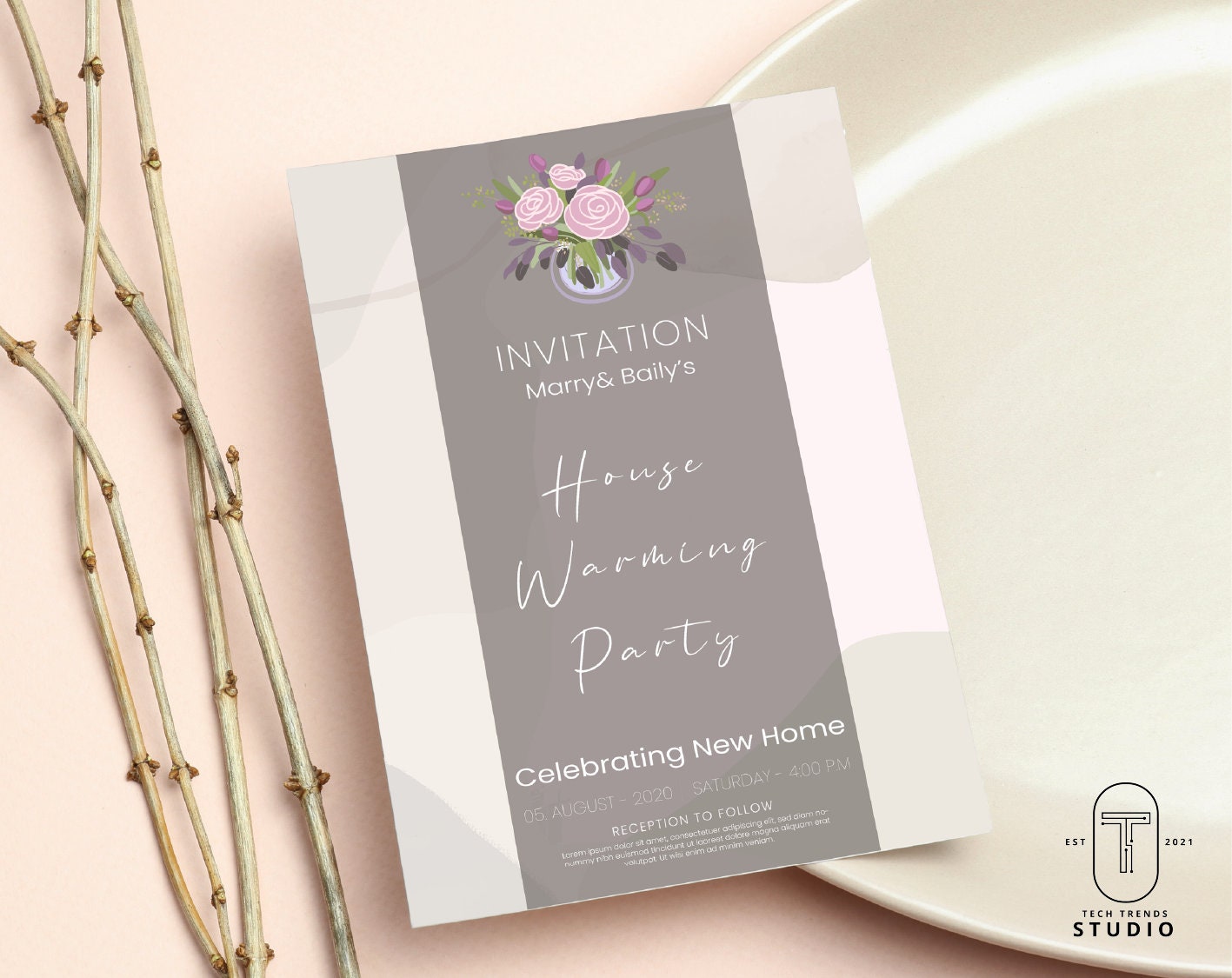 Editable Invitation Template for Housewarming Party, Modern House ...