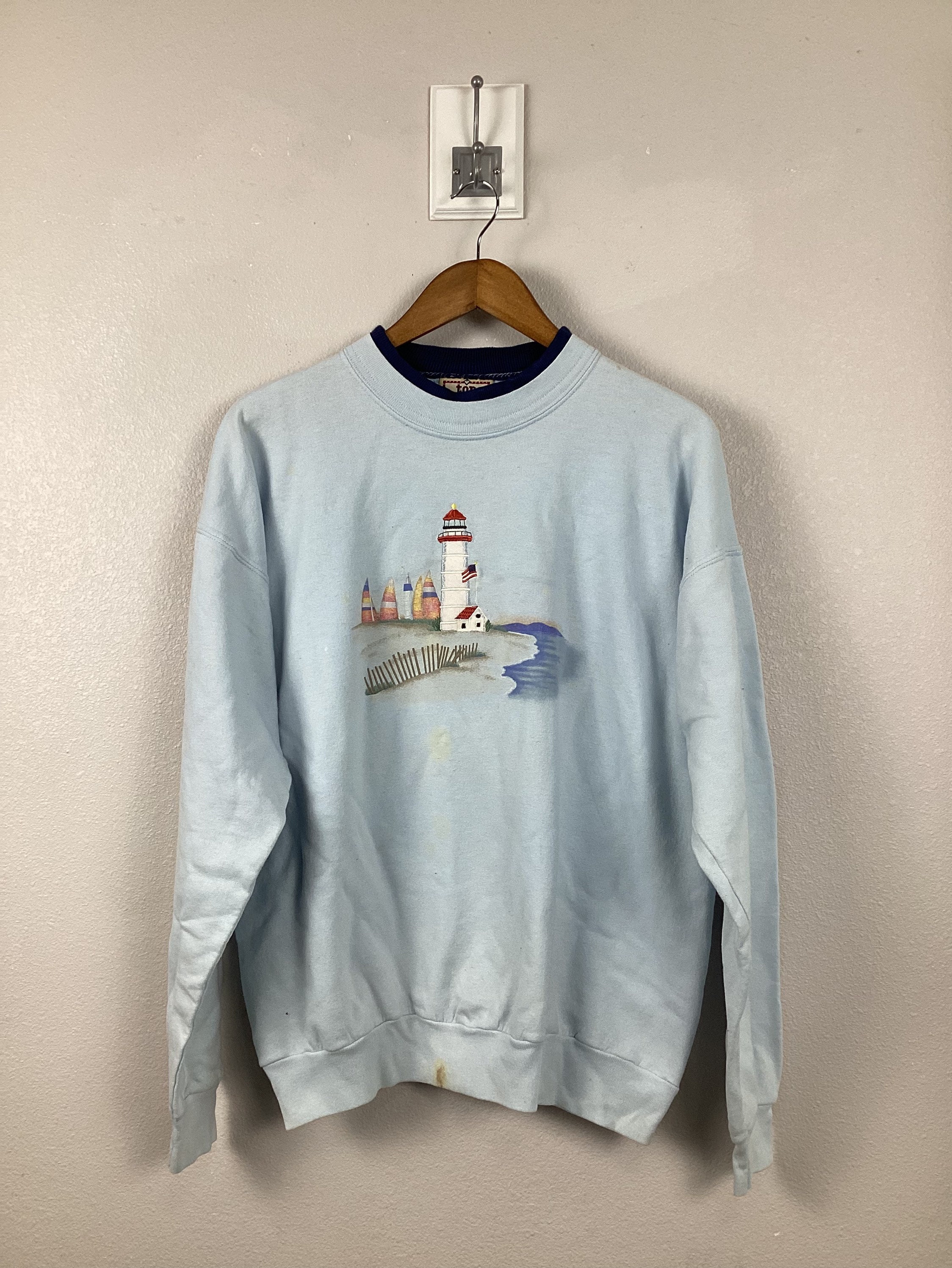 Vintage Lighthouse View Sweater Size XL by Top Stitch | Etsy UK
