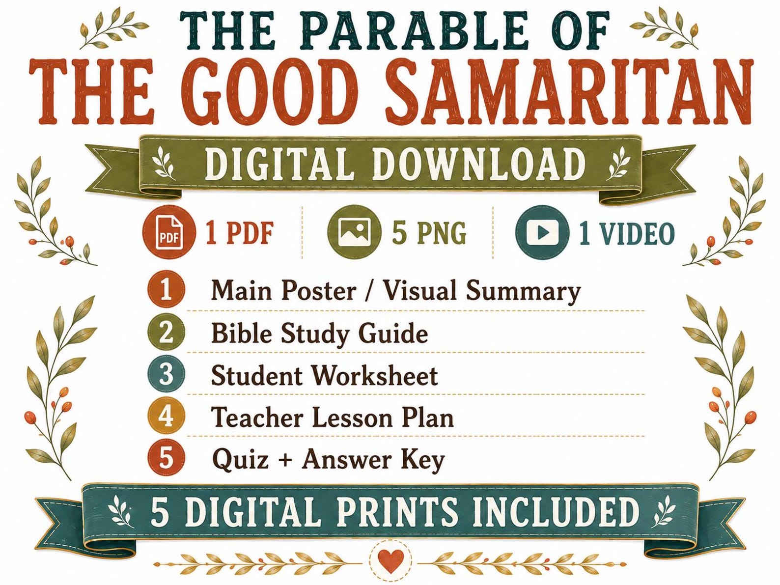 The Good Samaritan Bible Study Bundle, Parable Poster, Worksheet ...