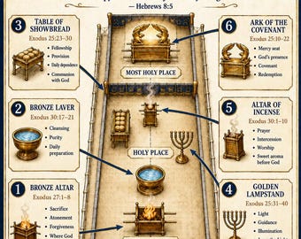 Tabernacle Blueprint Bible Study Bundle, Poster, Worksheet, Teacher Lesson, Guide, Quiz (PDF, PNG and MP4 Downloads)