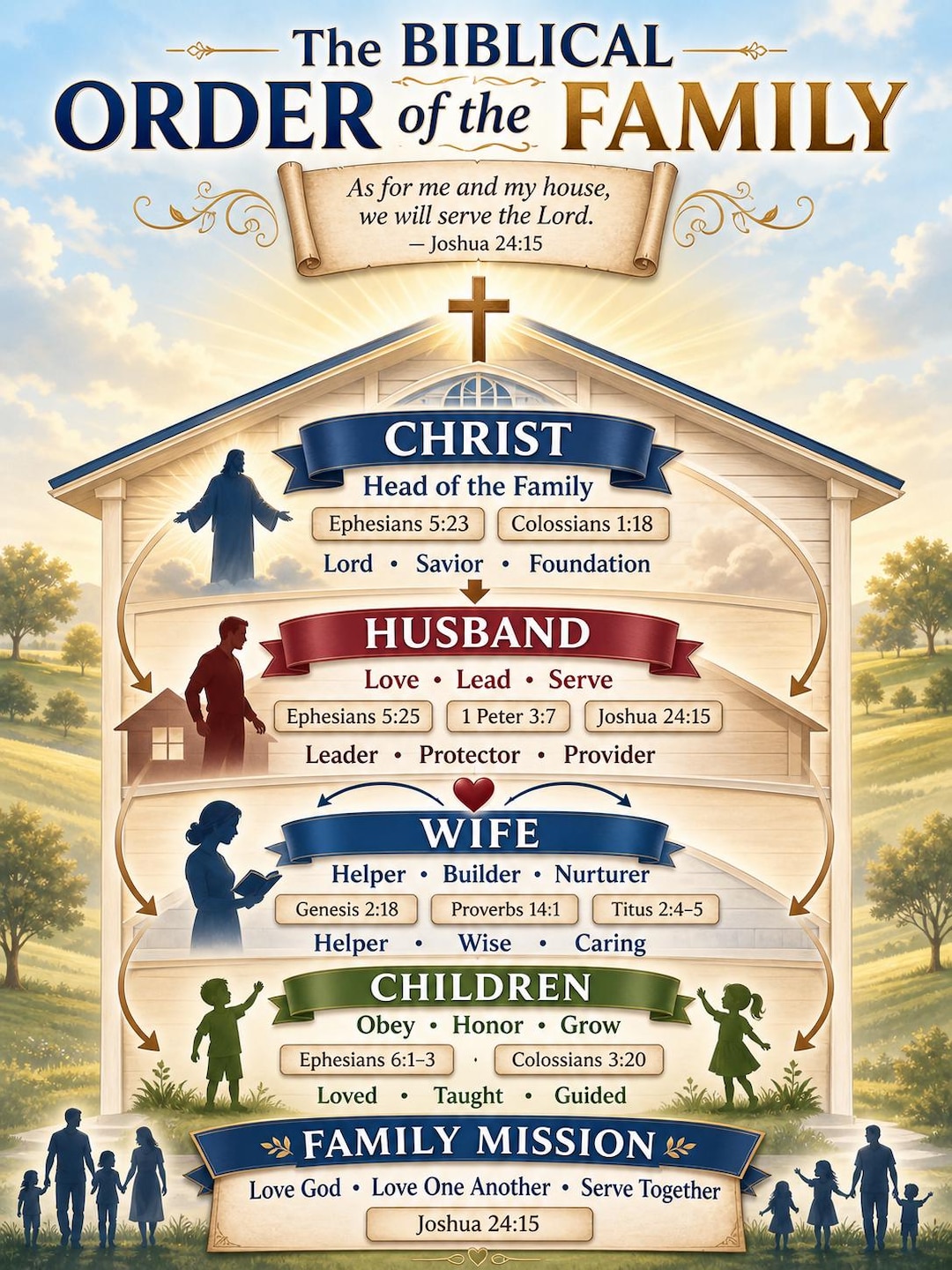 Biblical Order of the Family Bible Study Bundle, Poster, Worksheet ...
