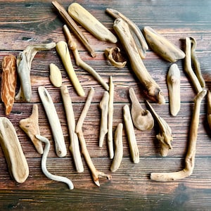 Oregon Driftwood – 30 Pieces (1.75”-8”) | Assorted Small Driftwood Bits for Crafts, DIY Art, Coastal Decor, Macramé, Aquarium, Terrariums