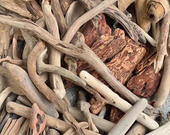 Oregon Coast Driftwood (12-18"): Natural Macrame & Coastal Decor, 20 Pcs