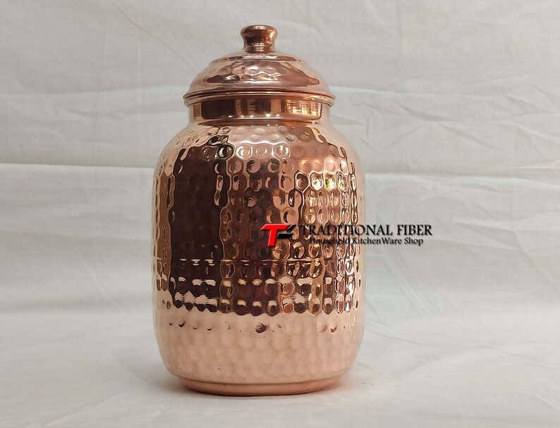 Copper Water Dispenser Hammered Container Pot Matka/Pot with Pure Copper and Gift Set Only Tank
