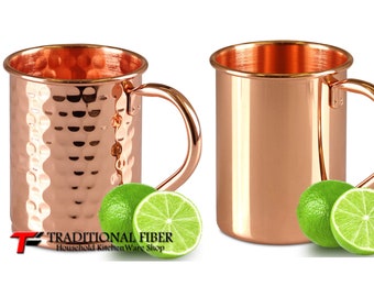 Tasse indienne en cuivre pour mules de Moscou 500 ml/16,90 oz - Tasse en cuivre 100 % pur, tasse à cocktail mule de Moscou, tasses en cuivre, tasses à cocktail - cadeau