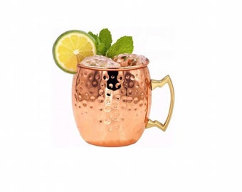 Solid Copper Moscow Mule Mug, Vintage Style Kitchenware, Essential for Classic Cocktails, Distinctive Birthday Present
