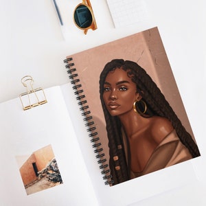 Spiral Notebook - Ruled Line, black woman journal, melanin journal, boho notebook, african american, black girl notebook