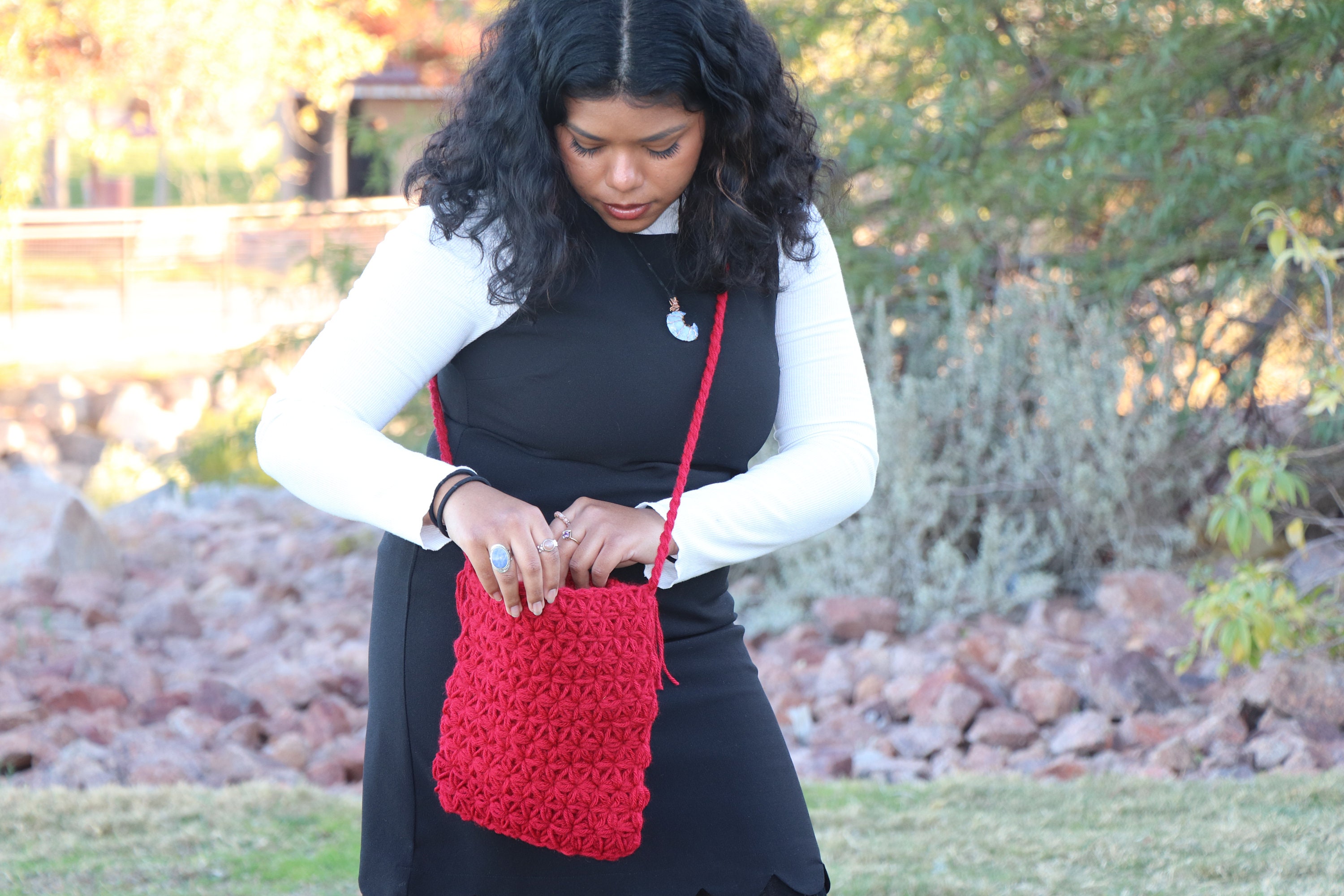 Knit Crossbody Bag 9x10.5 Etsy