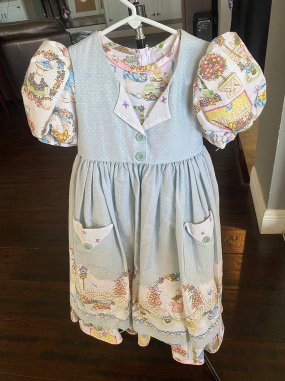 Vintage Daisy Kingdom Little Girls Pinafore Custom